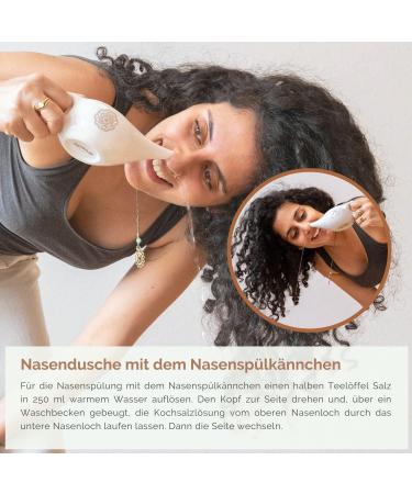 Ceramic Neti Pot with Gold Mandala Design for Nasal Rinse - Nose Shower Jug - Buy Online on GoSupps.com