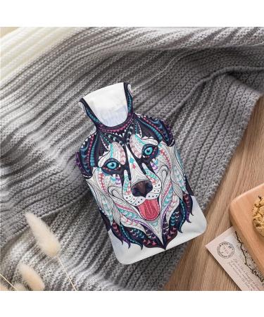 Wolf Hot Water Bottle with Plush Cover - Hand Warmer for Adults & Children | 26.5x15.3cm | International Shipping - Buy Online on GoSupps.com