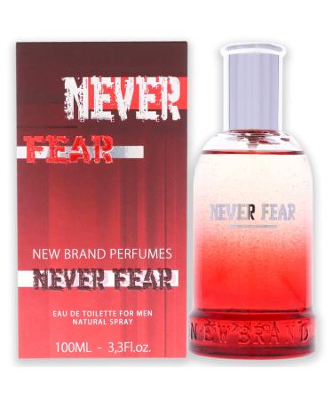 New Brand Perfumes Never Fear EDT Spray Men 3.3 oz (sem numero)