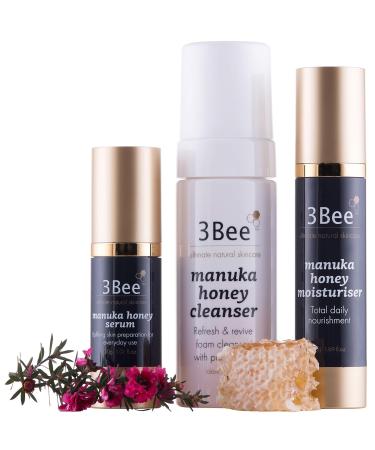 3Bee M nuka Honey Serum with Palmarosa 30g | Hydrating & Nourishing Natural Facial Serum for Radiant Balanced Skin | Lightweight Fast-Absorbing Formula with M nuka Honey - Buy Online on GoSupps.com