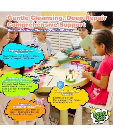 Black Walnut Gut Cleanse Liquid for Kids, Natural Gut Detox for Children Drops, 14 In 1 Digestive Health & Immune Support with Cloves, Pumpkin Seeds, Gentle-Herbal, Kids-Friendly & Alcohol-Free - Buy Online on GoSupps.com