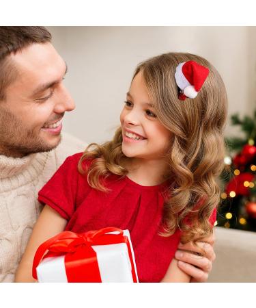 Minkissy Christmas Santa Hat Hair Clip for Girls - Glittering Holiday Hair Accessories - Buy Online on GoSupps.com