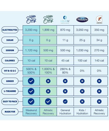 Waterboy Sugar-Free Electrolyte Hydration Powder Packets - Hangover Relief with Ginger, L-Theanine, and Multiplier Vitamins - 20 Drink Stick Mixes - Raspberry Flavor - 20 Count - Buy Online on GoSupps.com