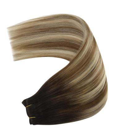 Youngsee Real Hair Balayage Extensions - 55cm Brown & Blonde Wefts | Double Brown Weaving | 100g #2/6/24 - Buy Online on GoSupps.com