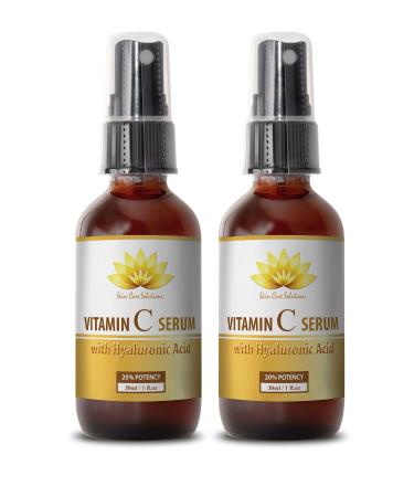 Hyaluronic acid - VITAMIN C SERUM With Hyaluronic Acid - Anti aging anti wrinkle - 2 bottles