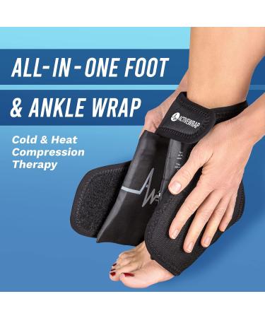 ActiveWrap Foot & Ankle Ice Pack Wrap for Plantar Fasciitis Pain - Small/Medium Black - Buy Online on GoSupps.com