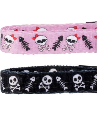 BoomBone Skull Cat Collar Breakaway with Bell - Pack of 2 - Safe Halloween Puppy Collars - Buy Online on GoSupps.com