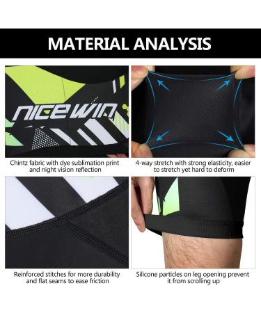 Nicewin Men's Cycling Trousers - 4D Padded Bicycle Shorts Breathable & Fast-Drying Shockproof XL Green - Buy Online on GoSupps.com