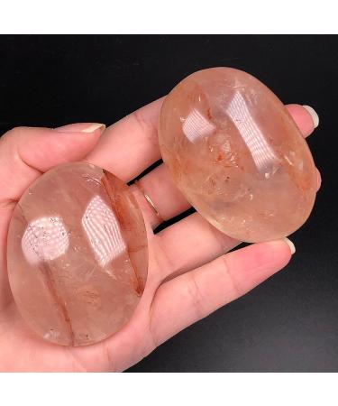 QPYD Natural Pink Healing Crystal Carvings - Polished Massage Stones for Home Art & Perfect Gifts (Set of 2) - Buy Online on GoSupps.com