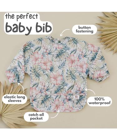 Bubba Bear Baby Weaning Bib with Sleeves | Set of Long Sleeve Coverall Bibs | Toddler Led Feeding Sleeved Accessories | Waterproof Apron Cape for Babies 6 Months+ (Pink & Green) - Buy Online on GoSupps.com