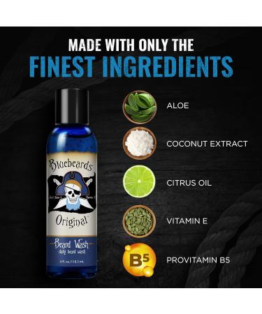 Natural Beard Wash for Men - Aloe & Lime 4 oz | Deep Clean Moisturize & Soften | Made in USA - Buy Online on GoSupps.com