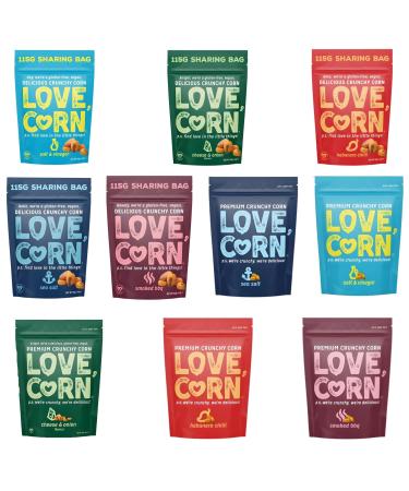 Love Corn Pick N Mix - Create Custom Corn Combo with 9+ Flavours | Habanero Salt & Vinegar Sea Salt Smoked BBQ | Gift Set for Corn Lovers Pack 2 115 g (Pack of 2)