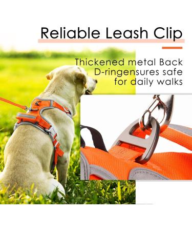 Thinkpet Anti-Pull Dog Harness with Handle - Adjustable Breathable Reflective for Medium Dogs - Orange (1 Pack) - Buy Online on GoSupps.com