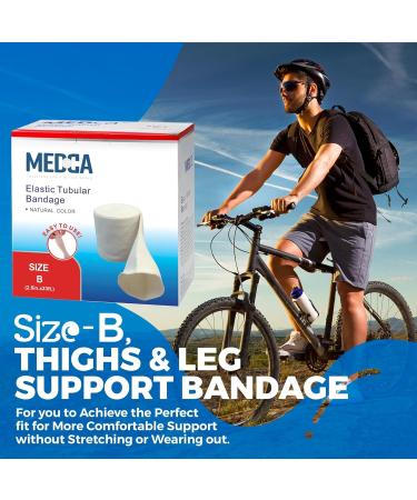 Large Knee & Medium Thigh Support Bandage - Elastic Tubular Bandage Size B 10M Box (2.5 X 33 feet) - Natural Color | Cotton Spandex - Buy Online on GoSupps.com