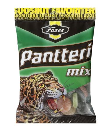 Fazer Pantteri Mix Lot de 12 sachets de 180 g R glisse sal e Salmiak Fruit Gommes de vin Bonbons