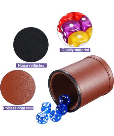 6-Piece PU Leather Dice Cup Set with 30 Dices for Craps & Farkle Game - Buy Online on GoSupps.com