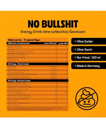 Holy Energy Gaming Booster 'Tropical Tiger' | 50 Portions | Maracuja & Pineapple | Vegan Focus Drink with Newcaff & Green Tea Extract | 100% Natural Fruit Aromas - Buy Online on GoSupps.com