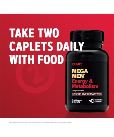 GNC Mega Men Energy & Metabolism Multivitamin | Increased Calorie Burning | 90 Count 90 Count (Pack of 1) - Buy Online on GoSupps.com