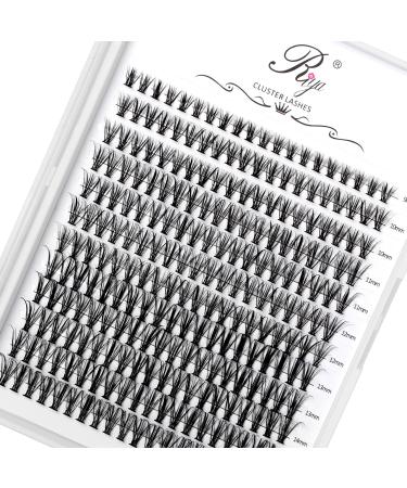 Riya Lash Clusters DIY 20D 9-15mm Eyelash Extensions 240pcs Clusters Lashes D Curl LASH Volume Individual Lashes Eyelash Clusters Extensions Wispy Lashes Cluster DIY at Home (20D 0.07D 9-15Mixed) 20D-Mixed