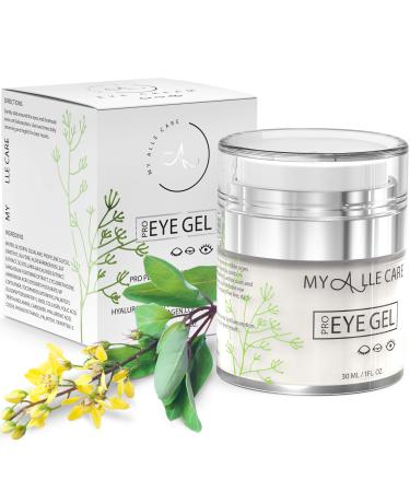 Eye Gel with Hyaluronic Acid  Reduce Dark Circles  Puffiness and Eye Bags. Anti Wrinkle Under Eye Treatment  Hydrating Gel with Collagen  Aloe and Vitamin E  Anti Aging Cream for Men & Women