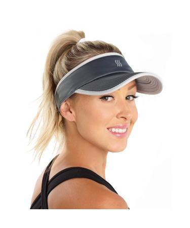 SAAKA Sport Visor for Women. Soft, Stretchy, Lightweight & Adjustable. Running, Tennis, Golf & Sports. Graphite
