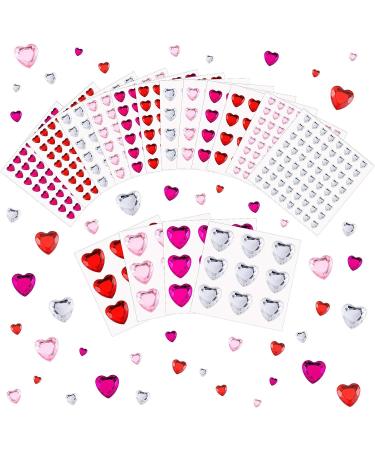 516 Pcs Acrylic Heart Gems Stickers - Self-Adhesive Rhinestone Sticker for Face, Nails & DIY Crafts - Bright Color Crystal Sticker Set for Wedding & Jewelry Making - Buy Online on GoSupps.com