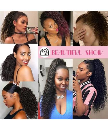 14 Deep Curly Drawstring Ponytail Extension for Black Women - Afro Kinky Curly Synthetic Hair Piece with Clips | T33/27 Ombre Blonde | 14 Inch - Buy Online on GoSupps.com