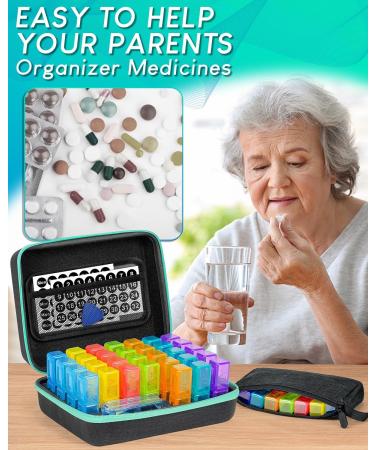 Monthly Pill Organizer & Cutter - 2x Daily Portable Weekly Bag Stickers for Medication Management - Buy Online on GoSupps.com