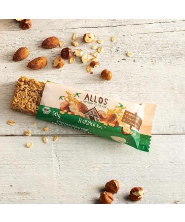 Allos Organic Oat Flapjack Nut Bar - 16 x 50g | Healthy Energy & Sports Snack - Buy Online on GoSupps.com