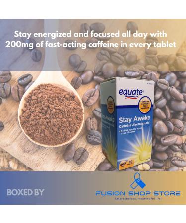 Caffeine Tablets- Stay Awake 200mg 80 Count (Pack of 2) Boxed by Fusion Shop Store - Buy Online on GoSupps.com