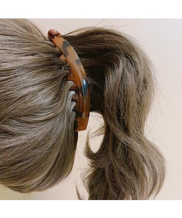 3 Pieces of Banana Hair Clips Half-Moon Hair Clips Ponytail Hair Clips Simple Ponytail Clips Colorful Banana Hair Clips Non-slip Ponytail Clips (Black Tortoise Shell Cream Amber) - Buy Online on GoSupps.com