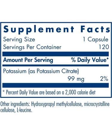 Potassium Citrate Supplement - 120 Vegetarian Capsules - Allergy Research Group - Buy Online on GoSupps.com