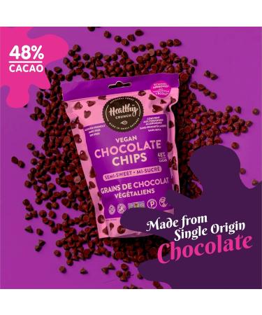 Healthy Crunch Semi-Sweet Chocolate Chips - Dairy Free & Vegan - 6 Units x 283g - Ideal for Chocolate Chip Cookies High Protein Snacks Organic Snacks Nut-Free Spread - Healthy Snacks for Adults - Buy Online on GoSupps.com