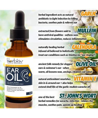 Organic Ear Oil for Infections - Natural Eardrops for Prevention in Kids, Adults, Babies & Dogs - Made in USA - Buy Online on GoSupps.com
