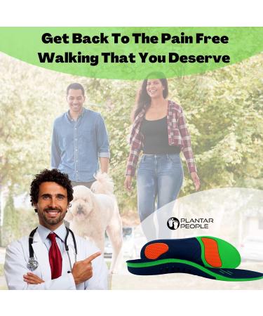 Plantar People Orthotic Insoles with Arch Supports & Silicone Heel Pads | Full Length, Metatarsal & Heel Cushion | UK 9-10.5 - Buy Online on GoSupps.com