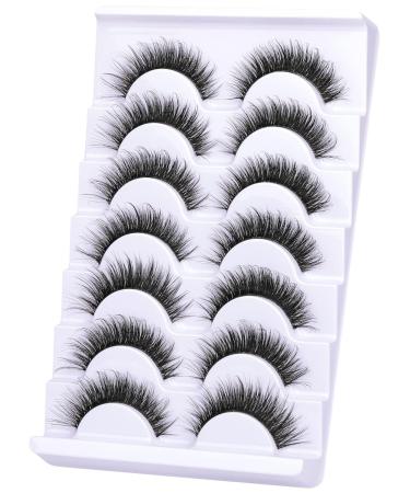 Goddevnus 5D Volume CC Curl Wispy Mink False Eyelashes - 14mm Short Length Pack - Natural Look with Clear Band, Like Extensions - Buy Online on GoSupps.com