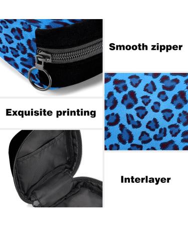 GIAPB Period Bag Sanitary Napkin Storage and Makeup Pouch - Blue Leopard Skin Color - Buy Online on GoSupps.com