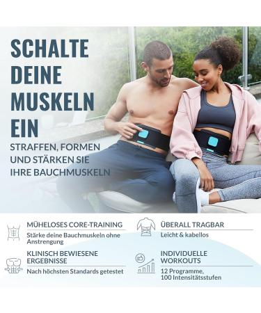 Slendertone ABS8 Unisex Toning Belt One Size Black | Effective ABS Workout for All Body Types | Ship Internationally - Buy Online on GoSupps.com