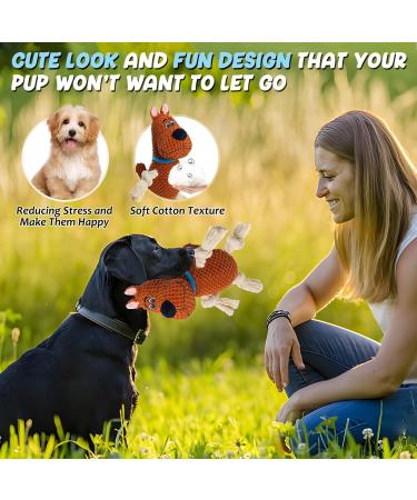 Lifefav Cotton Rope Dog Plush Toy for Middle Large Dogs - Fun Squeaky & Interactive Toy for Boredom - Dog Birthday Gift - Multicolor - Buy Online on GoSupps.com