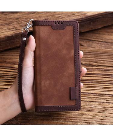 Magon Retro Wallet Case for Xiaomi Redmi Note 10 5G - PU Leather Flip Cover with Card Compartment & Stand - Brown TPU Bumper Protective Case - Buy Online on GoSupps.com