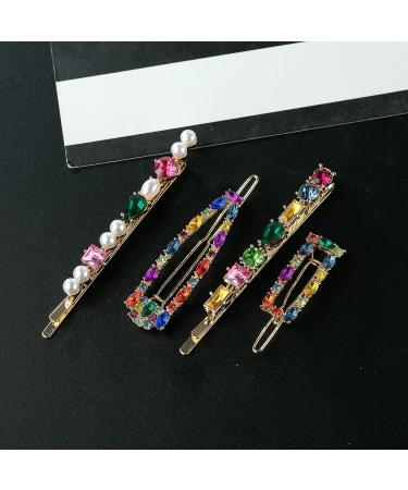 4 Pcs Glitter Hair Clips Crystal Hairpins Duckbill Sweet Hair Barrettes Fashion Hair Accessory Holiday Gifts Hair Barrettes Crystal Side Clip - Buy Online on GoSupps.com