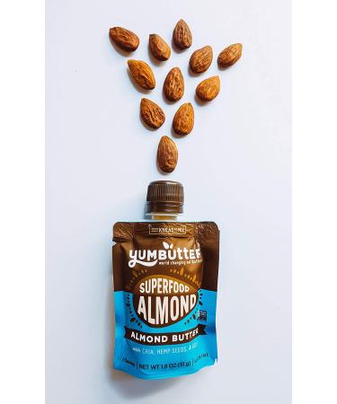 Yumbutter Superfood Almond Butter Packets - Gluten Free, Vegan, Non-GMO Individual Snack Packets (1.8oz, Pack of 10) - Buy Online on GoSupps.com