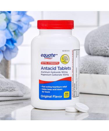 Equate Extra Strength Chewable Antacid Tablets - 100 Original Flavor Tablets - Compare to Gaviscon - Buy Online on GoSupps.com