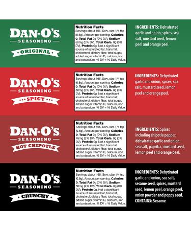 Dan-O's Seasoning Dantastic 4 Bundle - 4 Pack (Original, Spicy, Chipotle, Crunchy) 3.5 oz | Sugar-Free & Low Sodium - Buy Online on GoSupps.com