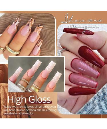 Buy Ur Sugar UV Nail Polish - 12 Colors Nude Pink Brown Glitter Gel Set for Nail Studios | Gift Box Manicure Set Perfect for Christmas - Buy Online on GoSupps.com
