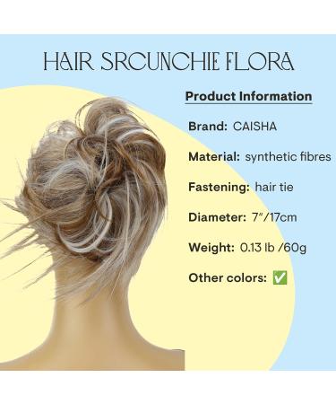 CAISHA JUMBO Hair Tie | Floral Updo Accessory for Bridal & Wavy Hairstyles | DM 17cm Light Brown Gray Mix | International Shipping - Buy Online on GoSupps.com