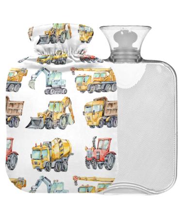 Naanle watercolor truck heat bottle with cover transparent hot water bottle hand feet hot water bottle hot water bottle pain relief heat and cold therapy 1 L