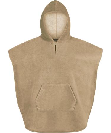 normani children's bath poncho - bath towel for toddlers made of cotton with hood - bath towel bathrobe beige 70 cm x 75 cm