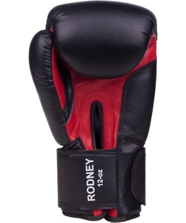 BENLEE Boxing Gloves - Rodney Black/Red 12 oz | Durable Artificial Leather | International Shipping Available - Buy Online on GoSupps.com