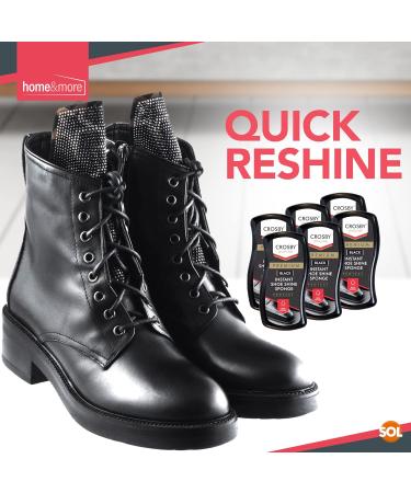 SOL 6pk Crosby Instant Shoe Shine Sponge - Black | Express Shine for Black Leather Shoes & Bags | Boot Polish for Vinyl | Instant Shine Sponge - Buy Online on GoSupps.com